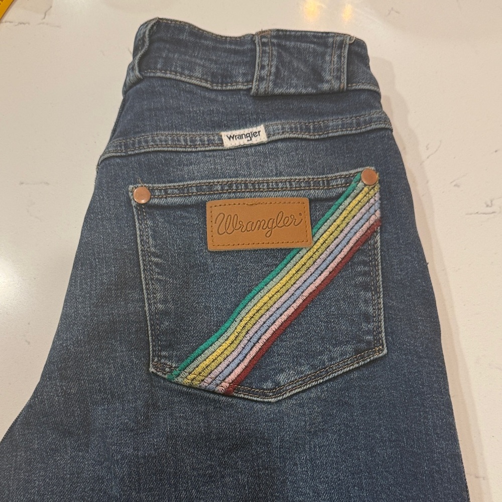 Wrangler Women's Dark Blue Flare Jeans - Picture 3 of 6